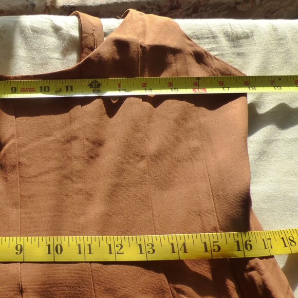 EN SAISON BROWN GOTH PRAIRIE ADJUSTABLE STRAPS MAXI DRESS WITH FULL SKIRT PART L - Picture 11 of 11